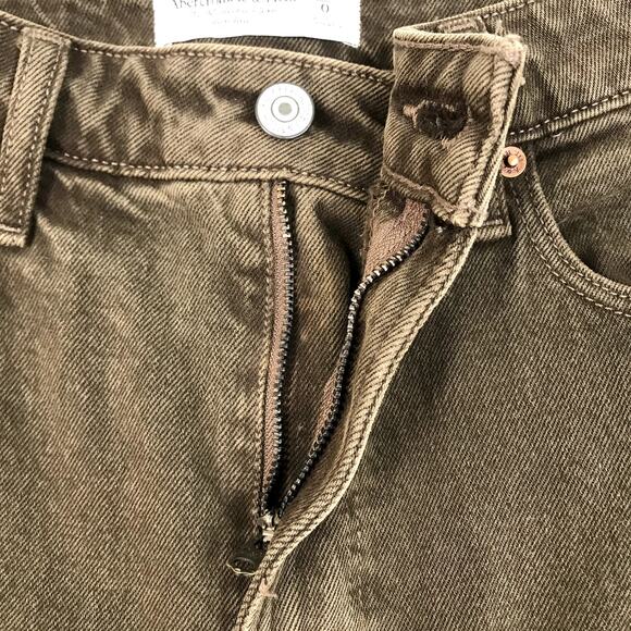 ABERCROMBIE & FITCH 90's Relax Jeans Women 25 Curve Love Brown Straight Cowgirl - Picture 7 of 11